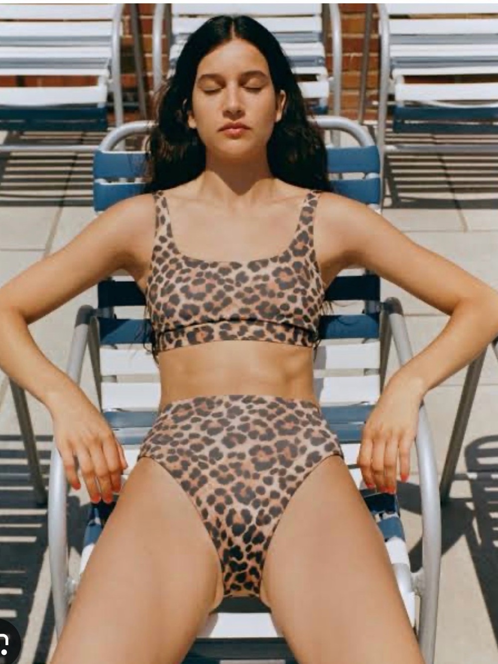 Left on Friday/ Loeffler Randall Leopard-Print High-Rise Bikini in Brown